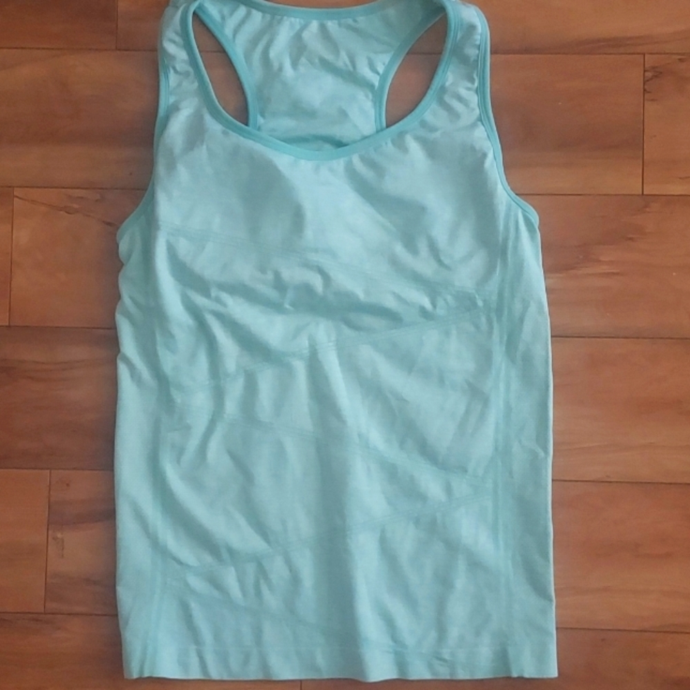 Mint green workout top with built in bra